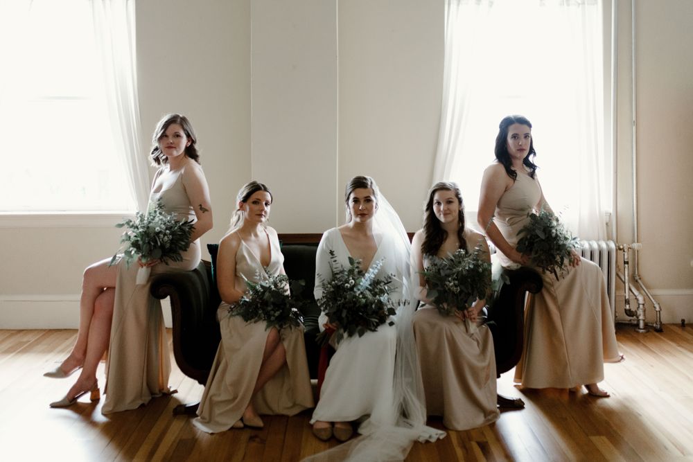 bride and bridesmaids