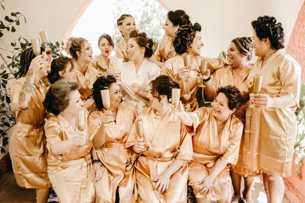 bridesmaids getting ready