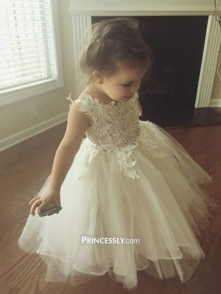 Ivory lace Tulle Spaghetti straps