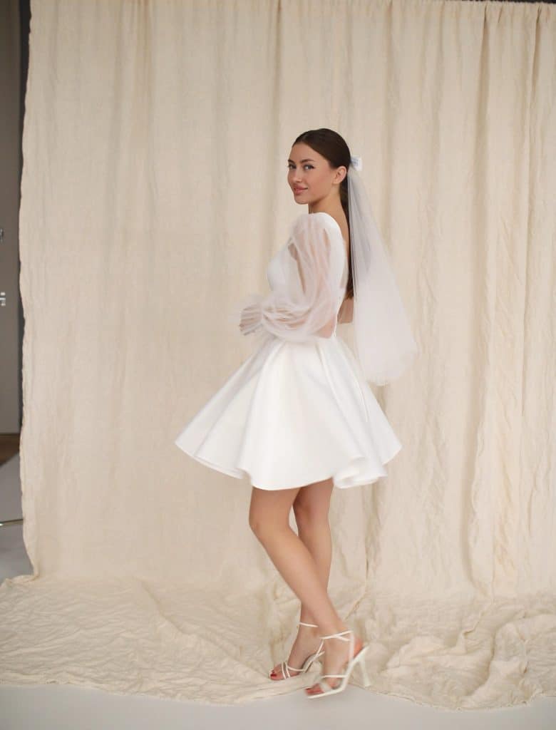 knee-length wedding dress